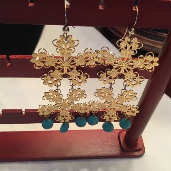 $10 ea or 3/$20 Goldtone Turquoise Dangle Earrings - Picture 5 of 5